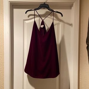 Loft red velvet camisole